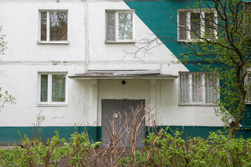 Closed entrance to a residential building