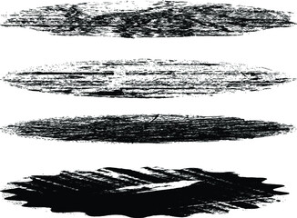 Grunge Paint stripe . Vector brush Stroke . Distressed banner . Black isolated paintbrush collection . Modern Textured shape . Dry border in Black . 