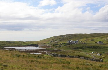 Fototapeta na wymiar A rural view of Carloway on the Isle of Lewis, Western Isles, Scotland., UK.