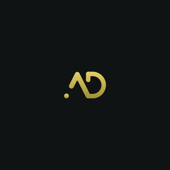 Creative modern elegant trendy unique artistic AD DA A D initial based letter icon logo