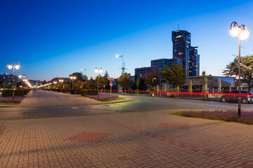 Gdynia by the Baltic Sea at dusk. Poland
