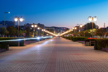 Gdynia by the Baltic Sea at dusk. Poland