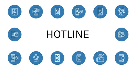 hotline simple icons set