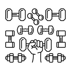 dumbell icon logo illustration, color style design