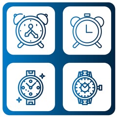 wristwatch simple icons set