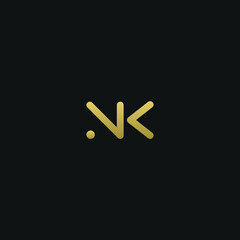 Creative modern elegant trendy unique artistic NK N KN K initial based letter icon logo.
