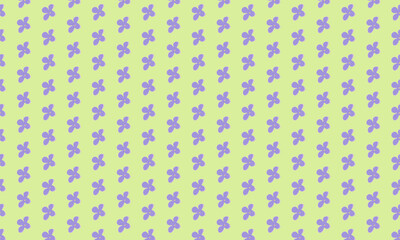 Lilac Flowers Seamless Pattern Valender Petals Summer Trend Colors on Yellow Green Background