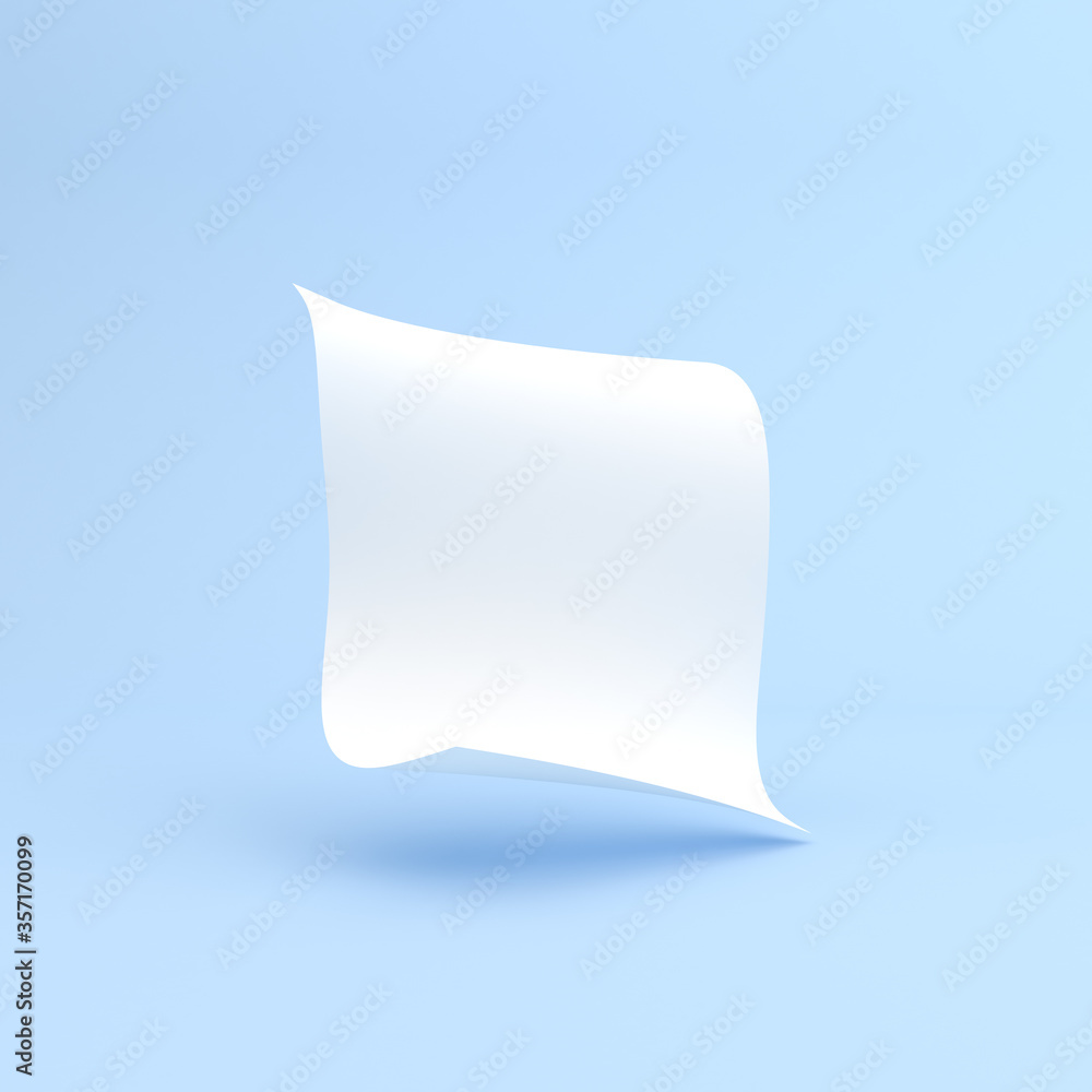 Poster Mockup of blank white paper with curl in minimal style.