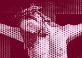 vector illustration of Jesus Christ crucified on the cross, Christian religion