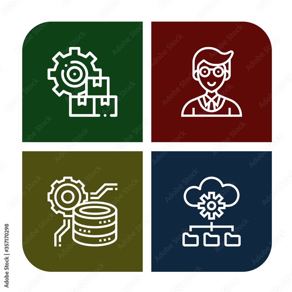Poster manage simple icons set