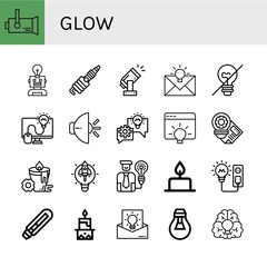 Set of glow icons