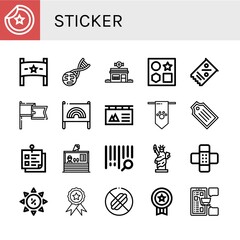 sticker simple icons set