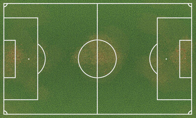 Football stadium field, grass, top view