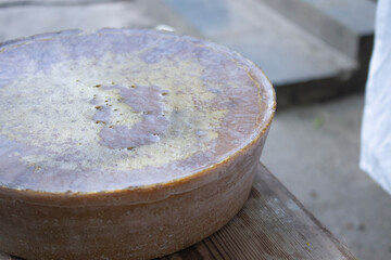 Fototapeta premium huge solid piece of natural wax. handmade. honeycombs. Bee houses - beehive. High quality photo