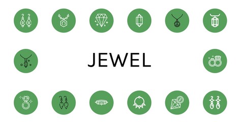 jewel simple icons set