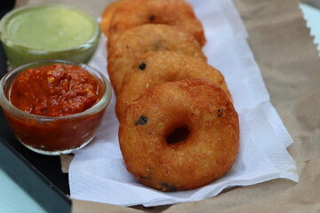 Medu vada or dal vadai, south Indian breakfast or snack
