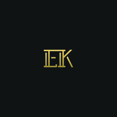 Creative modern elegant trendy unique artistic EK KE K E initial based letter icon logo.
