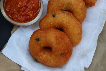 Medu vada or dal vadai, south Indian breakfast or snack