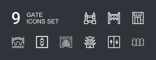 Editable 9 gate icons for web and mobile