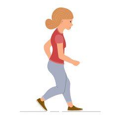Fototapeta na wymiar Young girl jogging vector illustration