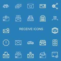 Editable 22 receive icons for web and mobile