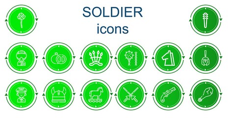 Editable 14 soldier icons for web and mobile