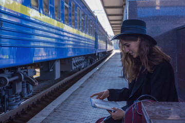 Portrait of young girl on the platform