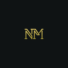 Creative modern elegant trendy unique artistic NM MN M N initial based letter icon logo.

