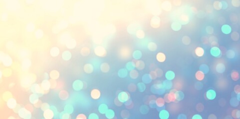 Winter holiday bokeh blue yellow ombre background. Glitter blurred texture. Sparkles defocused pattern.
