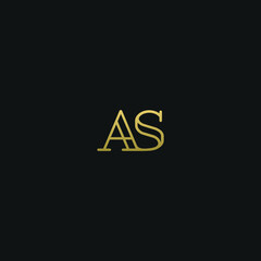 Creative modern elegant trendy unique artistic AS SA A S initial based letter icon logo.
