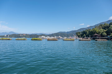 View of the Sun Moon Lake in the mountains, Taiwan
