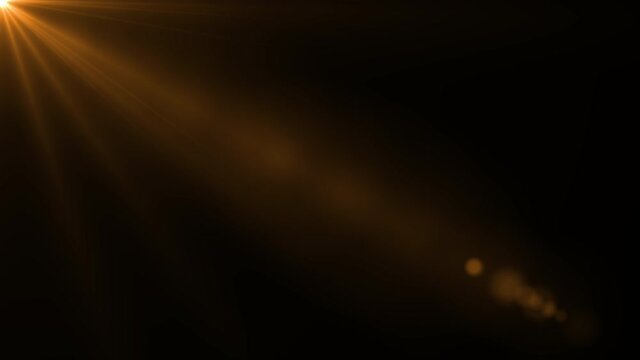 Sun rays light isolated on the black background for overlay design or screen blending video editing