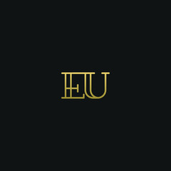 Creative modern elegant trendy unique artistic EU UE U E initial based letter icon logo.
