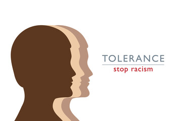 stop racism tolerance concept persons with different skin colors vector illustration EPS10