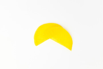 Pickled radish on white background