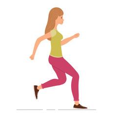 Fototapeta na wymiar Sportive girl jogging vector illustration