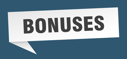 bonuses banner. bonuses speech bubble. bonuses sign