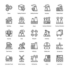 Line Icons of Industrial and Construction