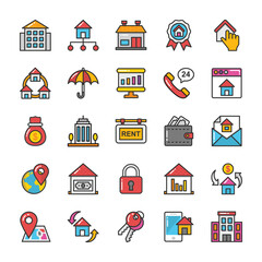 Set of Real Estate Icons 