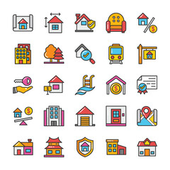 Set of Real Estate Icons in Vector
