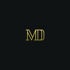 Creative modern elegant trendy unique artistic MD DM M D initial based letter icon logo.
