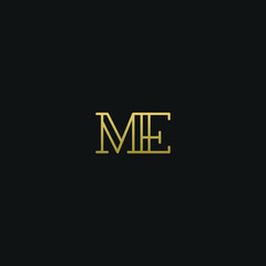 Creative modern elegant trendy unique artistic ME EM M E initial based letter icon logo.