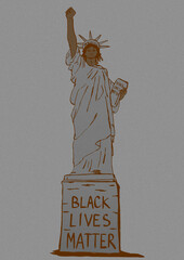 Vintage black liberty statue image © logan81