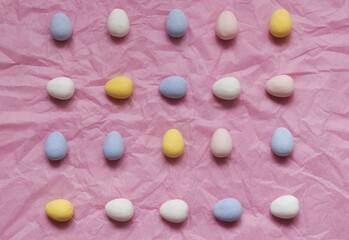 Colourful pattern with pastel colours sugar eggs 