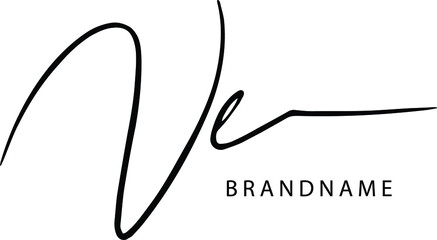 VE  Letter Initial Logo Design, Vector Template