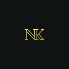 Creative modern elegant trendy unique artistic NK KN K N initial based letter icon logo.
