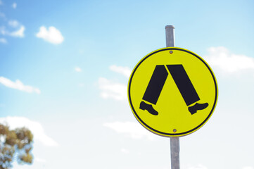 Road sign. Pedestrian translation. Australia, Melbourne.