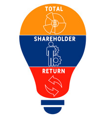 TSR - Total Shareholder Return acronym, business concept background