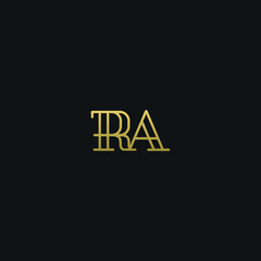 Creative modern elegant trendy unique artistic RA AR R A initial based letter icon logo.