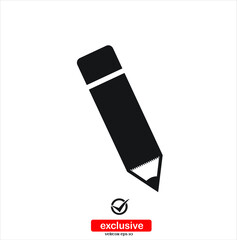 Pencil icon.Flat design style vector illustration for graphic and web design.
